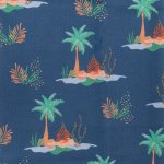 Coupon palmiers fond bleu marine - mt - mondial tissus