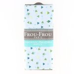 Coupon tissu 100% coton triangles gomtriques 45x55cm bleu clair - frou frou - mondial tissus