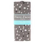Coupon tissu 100% coton triangles gomtriques 45x55cm gris - frou frou - mondial tissus