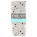 Coupon tissu 100% coton triangles gomtriques 45x55cm gris clair - frou frou - mondial tissus