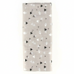 Coupon tissu 100% coton triangles g�om�triques 45x55cm gris clair - frou frou - mondial tissus