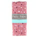 Coupon tissu 100% coton triangles gomtriques 45x55cm rose - frou frou - mondial tissus