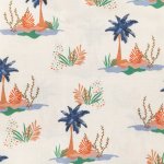 Coupon de tissu palmiers fond cru - mt - mondial tissus