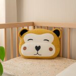 Coussin forme singe jaune moutarde 35 x 45 cm - mt - mondial tissus