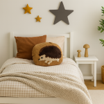 Coussin l�on le h�risson rond 35x38cm - mt - mondial tissus