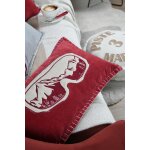 Coussin de montagne rectangle maske de ski rouge 30x50cm - mt - mondial tissus