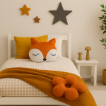 Coussin renard marron 30x30cm - mt - mondial tissus