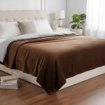 Couverture flanelle chocolat 220x240 - mt - mondial tissus