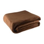 Couverture flanelle chocolat 220x240 - mt - mondial tissus