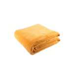Couverture flanelle jaune 220x240 - mt - mondial tissus