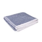 Drap de douche fines rayures bleu 140x70cm - mt - mondial tissus