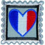 cusson c ur drapeau franais carr 4, 4 x 4, 1 cm - mondial tissus