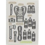 �cusson outils de l'aventurier rectangle beige - mondial tissus