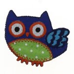 cusson thermocollant chouette bleue - frou frou - mondial tissus