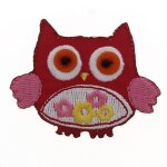 cusson thermocollant chouette rouge - frou frou - mondial tissus