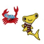 cusson thermocollants crabe et requin - frou frou - mondial tissus