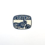 �cusson thermocollant custom moto bleu - mondial tissus