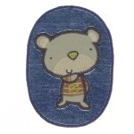 cusson thermocollant jeans ourson - frou frou - mondial tissus