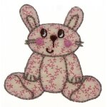 cusson thermocollant peluche lapin rose - frou frou - mondial tissus