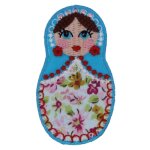 �cusson thermocollant poup�e russe turquoise - frou frou - mondial tissus
