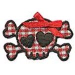 cusson thermocollant tte de mort vichy rouge - frou frou - mondial tissus