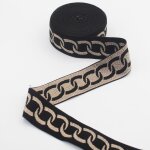 Elastique noir dore reversible maille chane 40 mm - mondial tissus