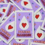 �tiquettes tiss�es potion magique x6 - marma� - mondial tissus