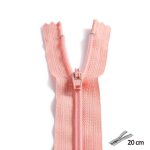 Fermeture rose polyester non sparable  glissire 20 cm - mt - mondial tissus