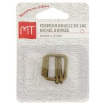 Fermoir boucle de sac en m�tal 20 mm bronze x1 - mt - mondial tissus