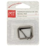 Fermoir boucle de sac en mtal 25 mm nickel mat x1 - mt - mondial tissus