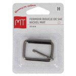 Fermoir boucle de sac en mtal 30 mm nickel mat - mt - mondial tissus