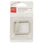 Fermoir boucle de sac en mtal 40 mm argent x1 - mt - mondial tissus