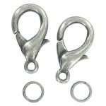 Fermoir mousqueton 18 mm argent� 5 pi�ces - mondial tissus