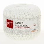 Fil  crocheter n5 blanc - mt - mondial tissus