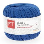 Fil  crocheter n5 bleu indigo - mt - mondial tissus