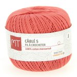 Fil  crocheter n5 corail - mt - mondial tissus