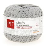 Fil  crocheter n5 gris clair - mt - mondial tissus