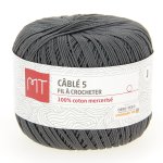 Fil  crocheter n5 gris moyen - mt - mondial tissus