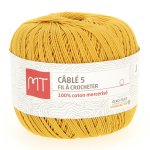 Fil  crocheter n5 jaune moutarde - mt - mondial tissus