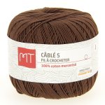 Fil  crocheter n5 marron - mt - mondial tissus