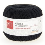 Fil  crocheter n5 noir - mt - mondial tissus