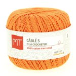 Fil  crocheter n5 orange - mt - mondial tissus