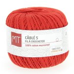 Fil  crocheter n5 rouge - mt - mondial tissus