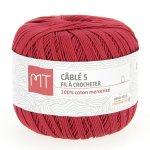 Fil  crocheter n5 rouge fonc - mt - mondial tissus