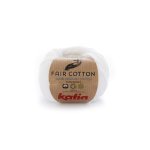 Pelote de fil  tricoter bio fair cotton blanc - katia - katia - mondial tissus