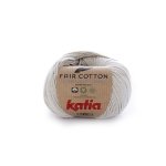 Pelote de fil  tricoter bio fair cotton gris perle - katia - katia - mondial tissus