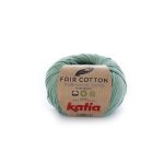 Pelote de fil  tricoter bio fair cotton vert menthe - katia - katia - mondial tissus