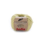 Pelote de fil  tricoter bio fair cotton vert pistache - katia - katia - mondial tissus