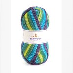 Pelote de fil  tricoter knitty pop vert violet bleu - dmc - dmc - mondial tissus