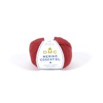Pelote de fil  tricoter mrino essentiel 4 rouge - dmc - dmc - mondial tissus